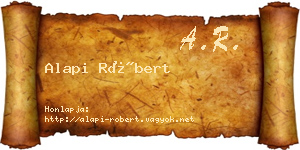 Alapi Róbert névjegykártya